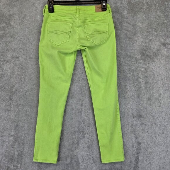 Abercrombie & Fitch Jeans Womens Size 24 00R Neon Green Skinny Stretch Denim - Picture 8 of 11